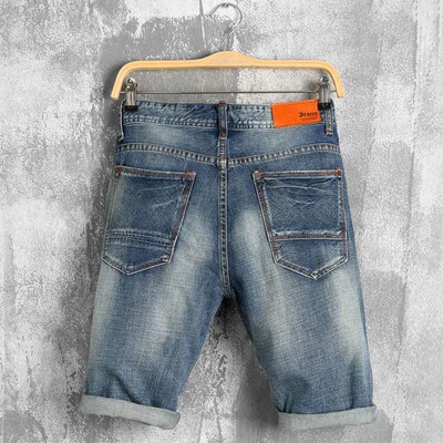 Summer Denim Shorts Mens Hole Nostalgic Feet Beggars Half-