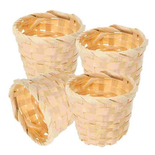4 Pcs Woven Basket Storage Laundry Wicker for Plants Gift
