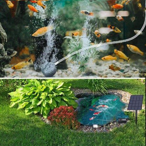 Solar Powered Oxygenator 5V 2.5W Aquarium Air Pump 0.8L/min