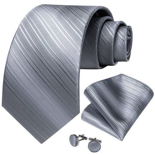 Gray Striped Paisley Silk Ties For Men Wedding Accessories M