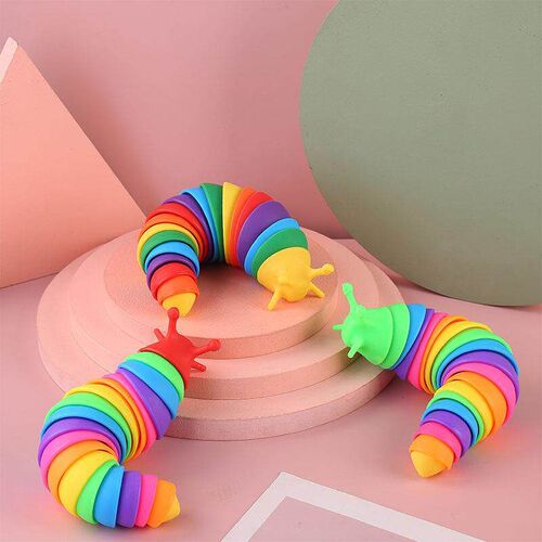 Colorful Slug Snal Toy Artculated Flexble 3D Slug Fdget
