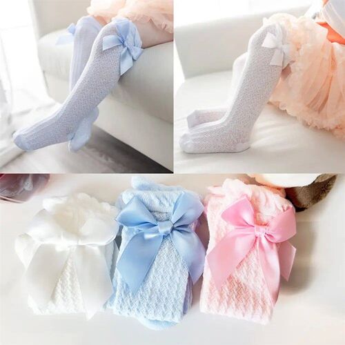 3 Pairs White Pink and Blue Baby Hot Sales Summer Hose Tube