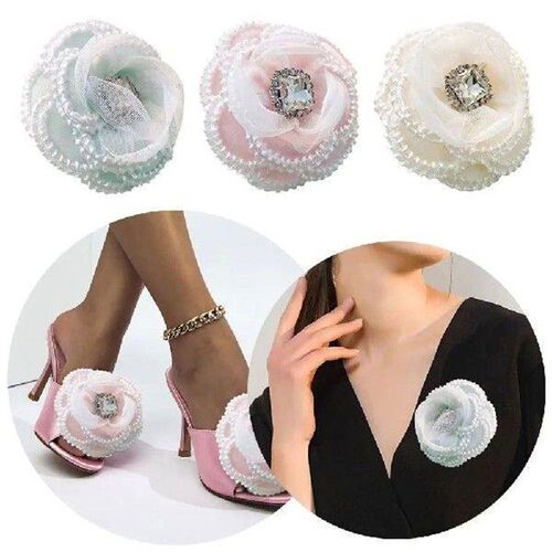 Fashion 5CM Brooch Pins Bow Handmade Nail Beaded DIY Sew