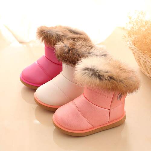Childrens And Girls Snow Boots Korean Style Soft-soled Chi