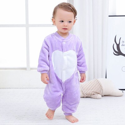 Autumn & Winter Baby Warm Clothes Boy Girl Pure Colour Rompe