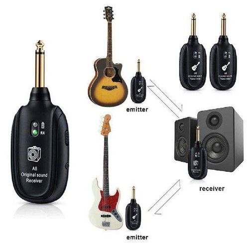 Wireless Guitar System Rechargeable UHF Wireless Guitar