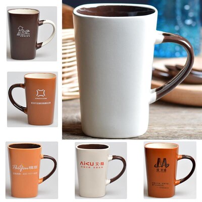 milk tea glass ceramic coffee mug cup cute cartoon spoon 杯