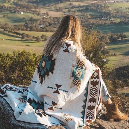 Tribal Blankets Indian Outdoor Rugs Camping Picnic Blanket B