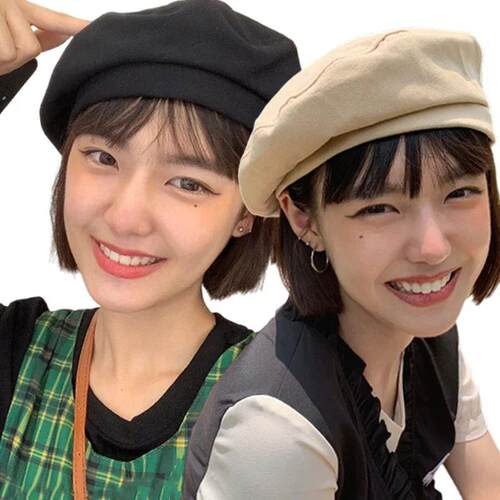 Cotton Berets Solid Vintage Spring Summer French Octagonal F
