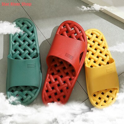 Home Mens Slippers Fashion Hollow Sandals Bathroom Bathing
