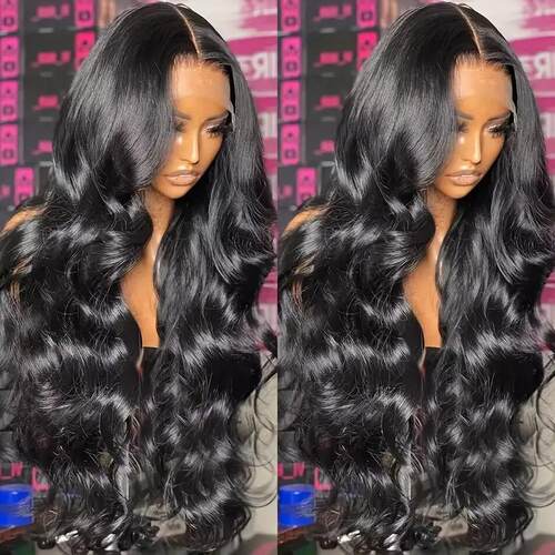 Lace Front Wig 时尚前蕾丝黑色大波浪卷发套
