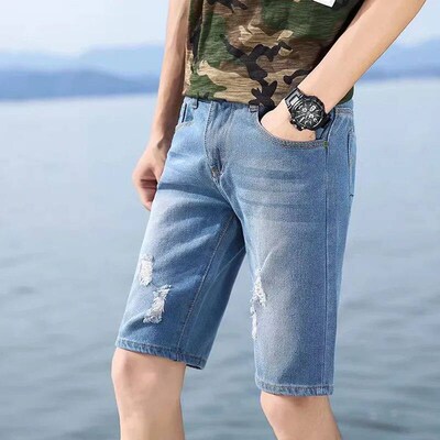 29-40 New Summer Mens Personalized Washable Perforated Deni