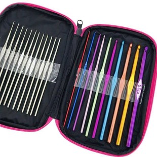 8/14/22/100Pcs Crochet Hooks Needles Kit Stitches Knitting C
