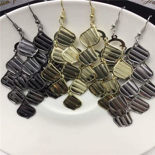 Fashion Retro Personality Diamond Small Ripple Leaf Metal Sh