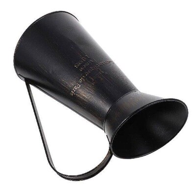 Tin Bucket Flower Pot Arrangement Vase Black Table Bouquet