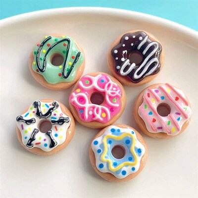 6/12pcs 2.2cm Mini Donut Shaped Refrigerator Magnets Colorfu