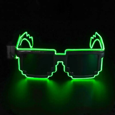 Novel Mosaic LED Light-up Glasses Wireless Glow in the Dark