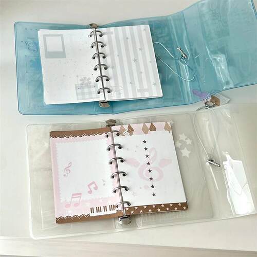 Summer Ocean Blue Binder A7 Trifold PVC Cover Organizer