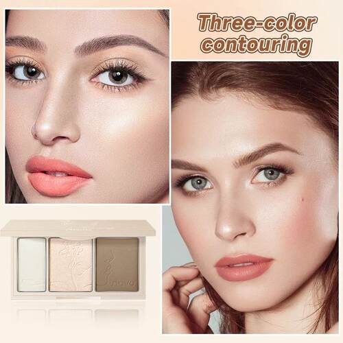 3-In-1 Contouring Powder - Easy To Blend, Highlight And Cont