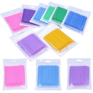 100Pcs Eyelash Cleaning  Micro Clean Wands Brushes For Lash