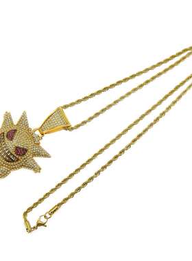 Childhood memories diamond inlaid hip-hop pendant three-dime
