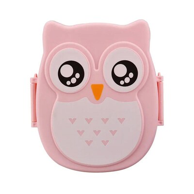 Portable Owl Lunch Box Cartoon Microwave Food-Safe Plastic F