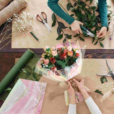 Rainbow Gradient Fresh Flower Bunch Packaging Film