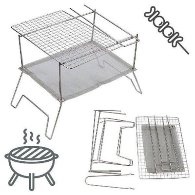 Folding Campfire Grill with Storage Bag Foldable BBQ Rack