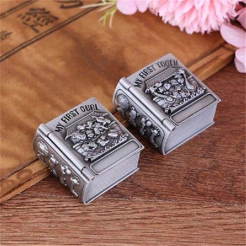 Y1UB Zinc Alloy Baby Tooth Storage Box Children First Tooth