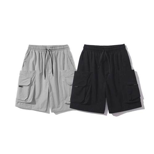 Steet Multi-Pocket Tooling Shorts Mens Ins Fashionable Bran