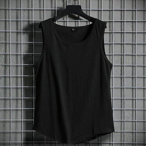 Simple Edition Solid Color Undershirt Mens Loose Waistcoat