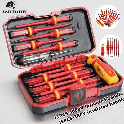 1PC/15PCS 380V/13PCS 1000V Changeable Insulated Screwdriver
