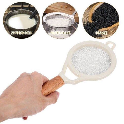 Stainless Steel Fine Strainer Sieve Wooden H Flour Sifter