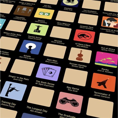 Poster Scratch Off Top 100 Movies  Bucket List Couple Gift