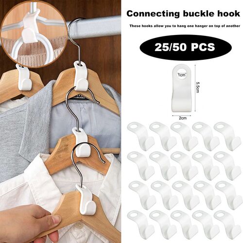 25/50PCS Mini Clothes Hanger for Closet Connector Hooks Casc