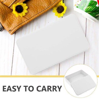 3 Pcs Tinplate Storage Boxes White Rectangular Shape for