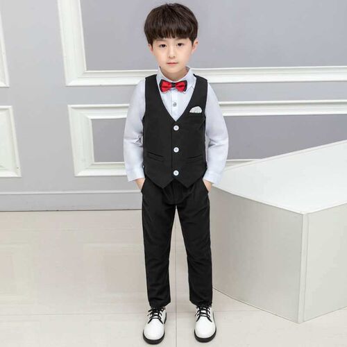 Autumn Boys Suit Vest Set Childrens Suit Dress Two-Piece C