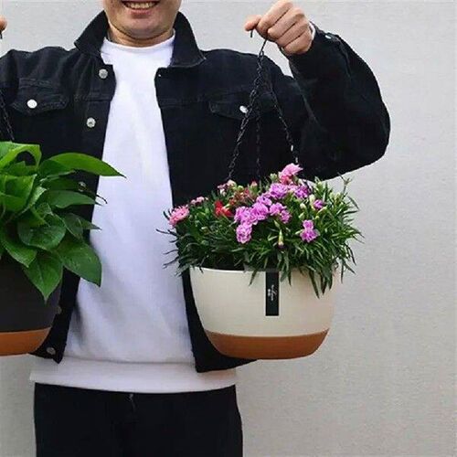 2 Sets Hanging Flower Pot Small Baskets Plants Outdoor