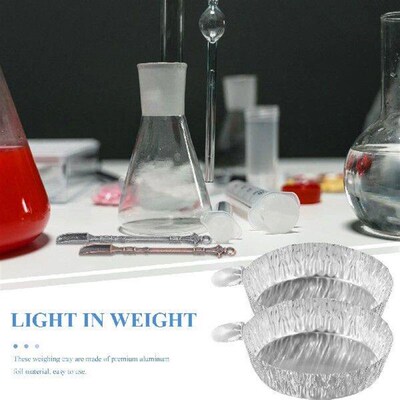 100 Pcs Liquid Weighing Pan Aluminum Foil Pans Sample Trays