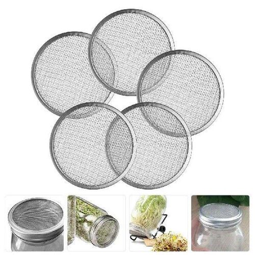 5pcs Stainless Steel Germination Screen Sprouting Lids Wide
