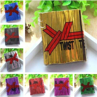 800pcs/lot Wire Metallic Twist Ties For Cello Candy Bag