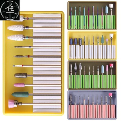 10pcs Nail Art Grinding Drill Bits Diamond Bullet Bit Electr