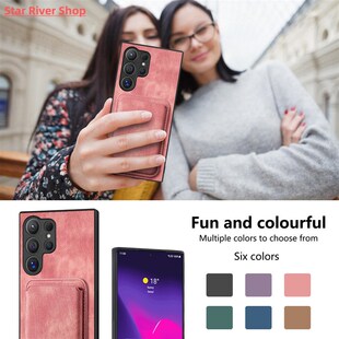 Magnetic Magsafe Card Holder Wallet Leather Cover For Samsun