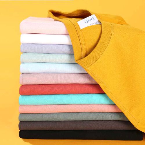 Vintage Short Sleeve 230g Cotton Large Size Heavy Blank T-sh
