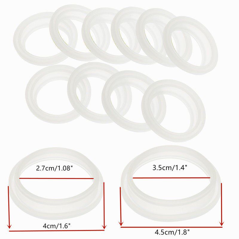 10Pcs Silicone Sealing Rings Gaskets for 4.0/4.5cm Vacuum Bo - 实物图