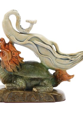 人生如意摆件龙龟人参如意富贵人生客厅玄关电视柜装饰吉祥物礼品