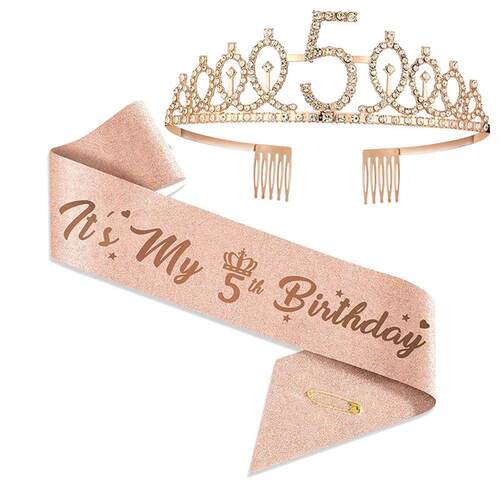 1Pc 3 4 5 6 7 10 15 18 21 30 Birthday Crystal Crown Girl Que
