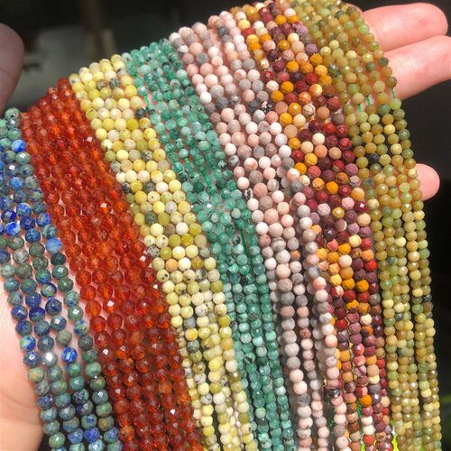 A+ Natural Rubys Stone Beads Micro Faceted Small Red Crystal