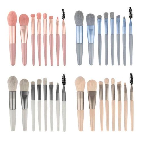 8Pcs Portable Makeup Brushes Set Women Cosmetic Eye Shadow B