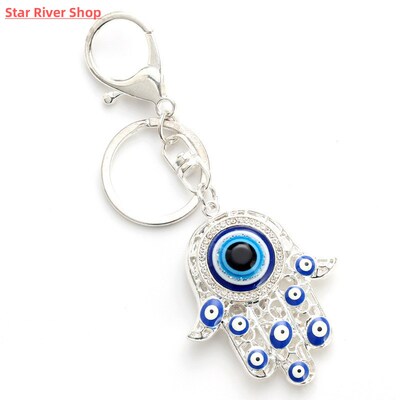 Turkish Evil Eye Keychain Palms Shape Lucky Charm Amulet Pro